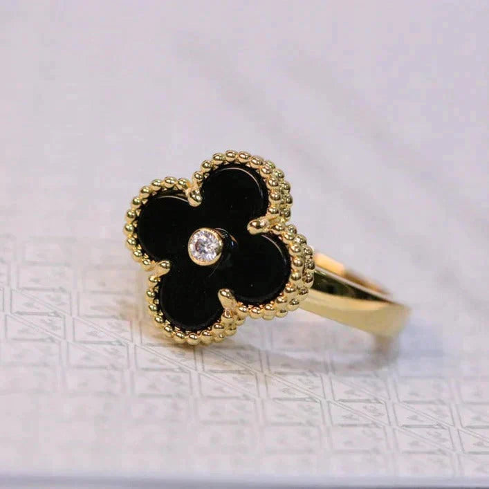 BAGUE TRÈFLE DELUXE | NOIR - OR