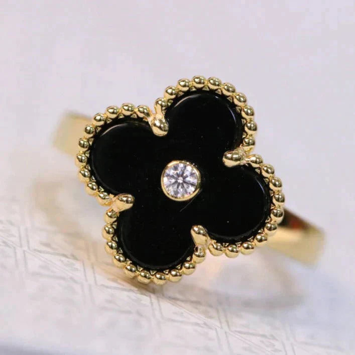 BAGUE TRÈFLE DELUXE | NOIR - OR