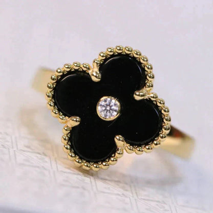 BAGUE TRÈFLE DELUXE | NOIR - OR