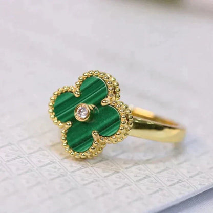 BAGUE TRÈFLE DELUXE | VERT - OR