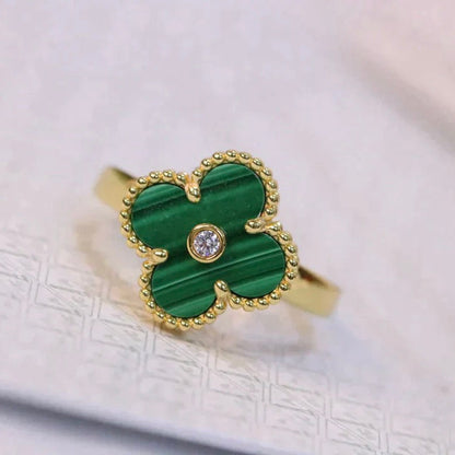 BAGUE TRÈFLE DELUXE | VERT - OR