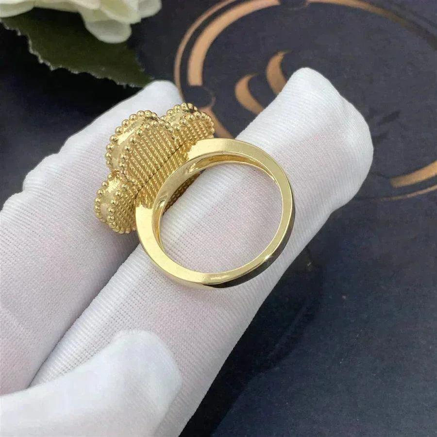 BAGUE TRÈFLE | BLANC - OR