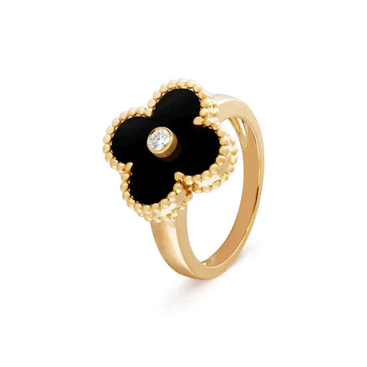 BAGUE TRÈFLE DELUXE | NOIR - OR