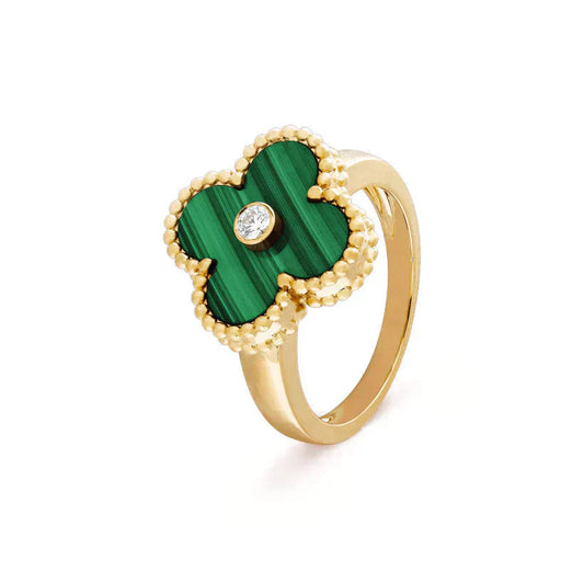 BAGUE TRÈFLE DELUXE | VERT - OR